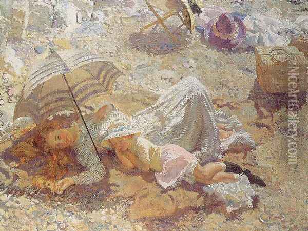 Midday on the Beach 1910 Oil Painting - Willam Orpen