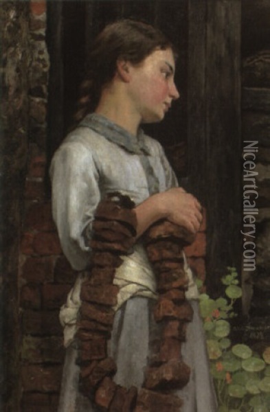 Fisher Maiden Oil Painting - William A. Breakspeare