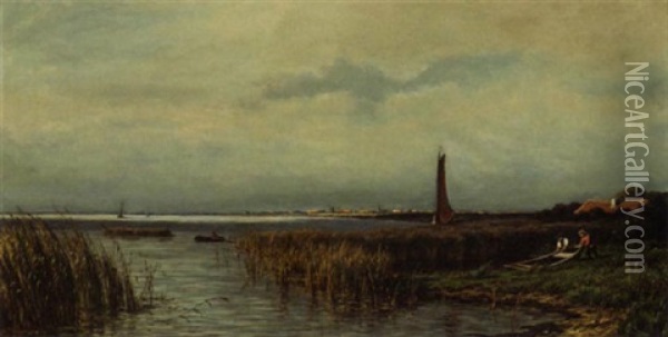 Langs Den Oever Oil Painting - Adrianus van Everdingen