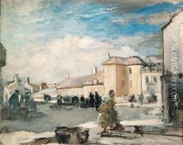 The Square At Etaples Oil Painting - Walter Westley Russell