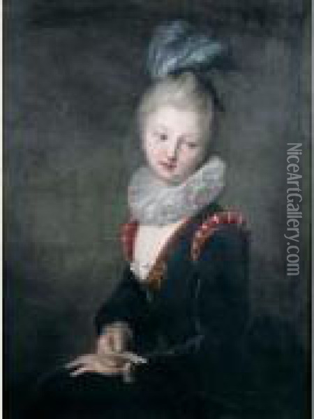 Jeune Fille Au Billet Doux, Dit Portrait De Mademoiselle Desmares Oil Painting - Jean-Baptiste Santerre