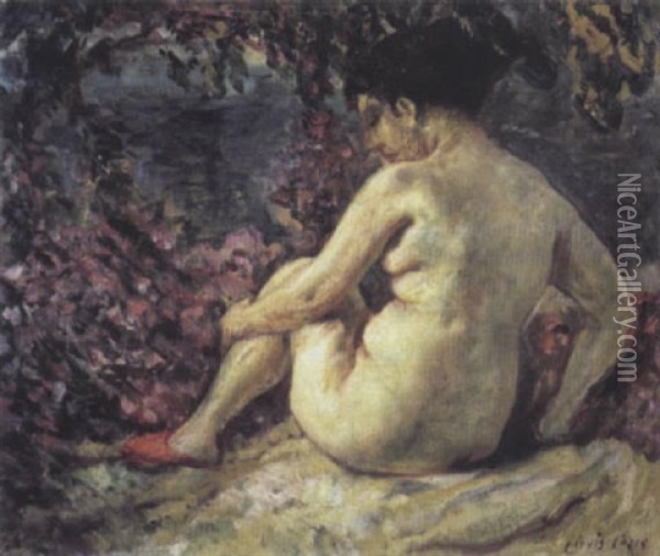 Femme Nue Sous La Glycine Oil Painting - Clovis Cazes