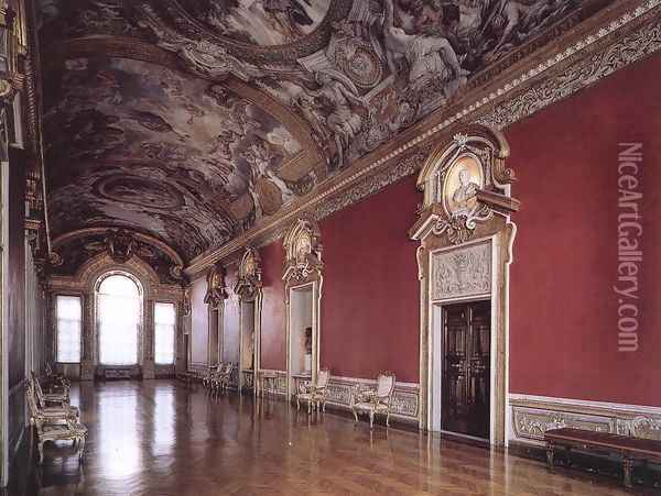 View of the Galleria Pamphili Oil Painting - Pietro Da Cortona (Barrettini)