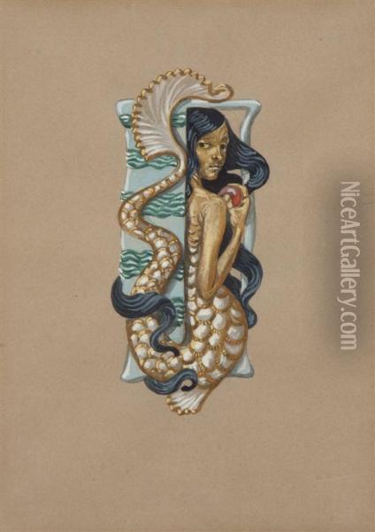 Mermaid 
And 
Brooch Oil Painting - Franz Grassel