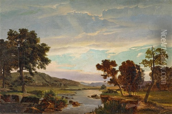 Romantische Landschaft Oil Painting - Karl Friedrich Lessing