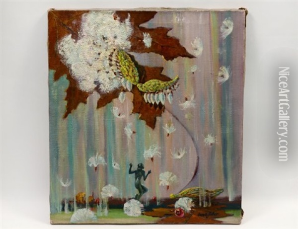 Milkweed Pod Oil Painting - Oscar Daniel Soellner
