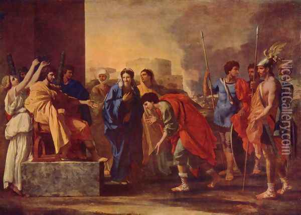 The Scipios generosity Oil Painting - Nicolas Poussin