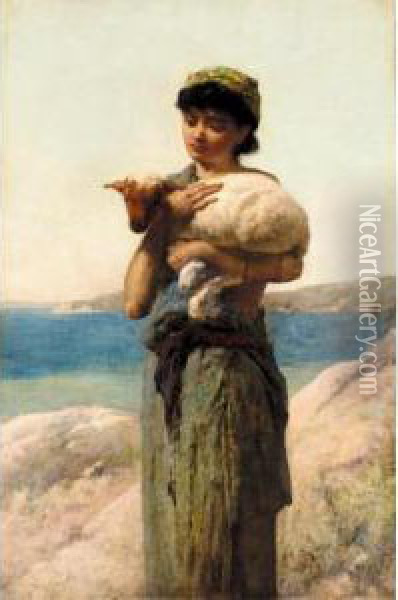 An Italian Shepherdess Oil Painting - Robert Gavin