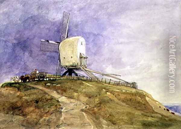 Windmill on a Hill Oil Painting - John Sell Cotman
