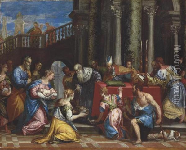 The Presentation In The Temple Oil Painting - Paolo Veronese (Caliari)