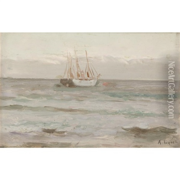 Ship Off The Coast Oil Painting - Albert Lynch