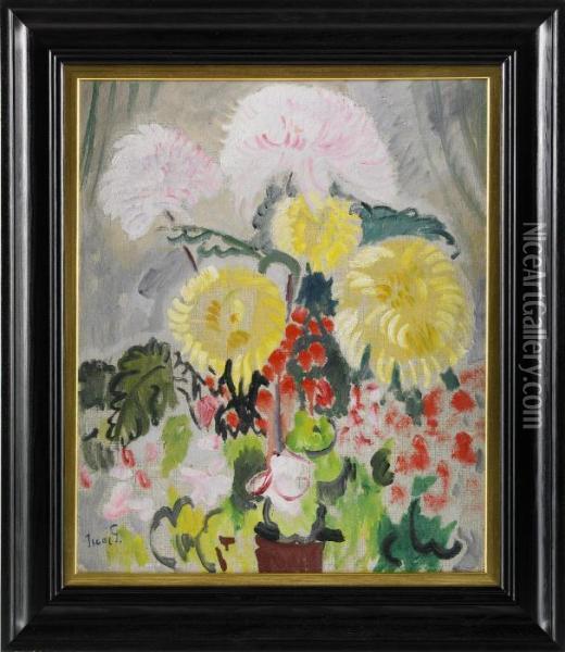 Stilleben Med Blommor Oil Painting - Isaac Grunewald