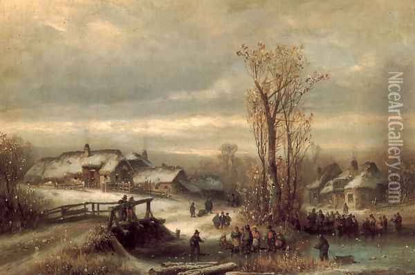 Muhle on The Sempt in Upper Bavaria Oil Painting - Anton Doll
