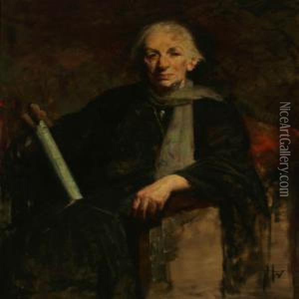 Portrait Of The Danish Opera Singer Elisabeth Dons Oil Painting - Herman A. Vedel