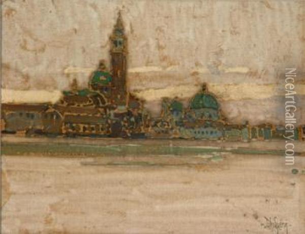 View Of St. Mark's Square From The Grand Canal Oil Painting - Jules Guerin