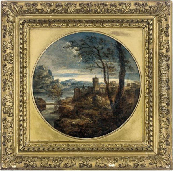 A Classical Landscape Oil Painting - Domenico Zampieri (Domenichino)