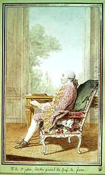 Francois David Bollioud de Saint Julien Baron of Argental 1713-1765 Oil Painting - Louis Carrogis Carmontelle