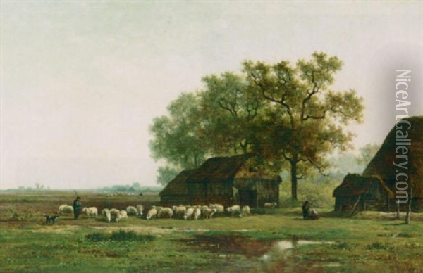 A View Of Eursinge Near Westerbork, Drente Oil Painting - Willem Roelofs