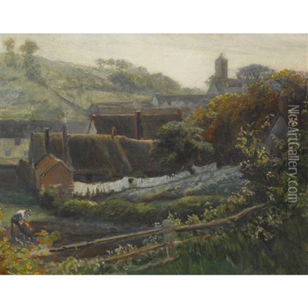 Sommerliche Landschaft Mit Einem Dorf Oil Painting - Jacob Henricus Maris