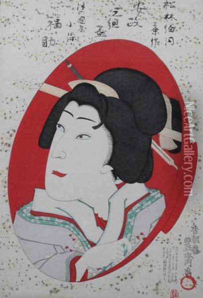 Actor Oil Painting - Utagawa Kunimasa