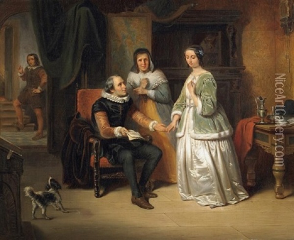 Der Heiratsantrag Oil Painting - Robert van Eysden