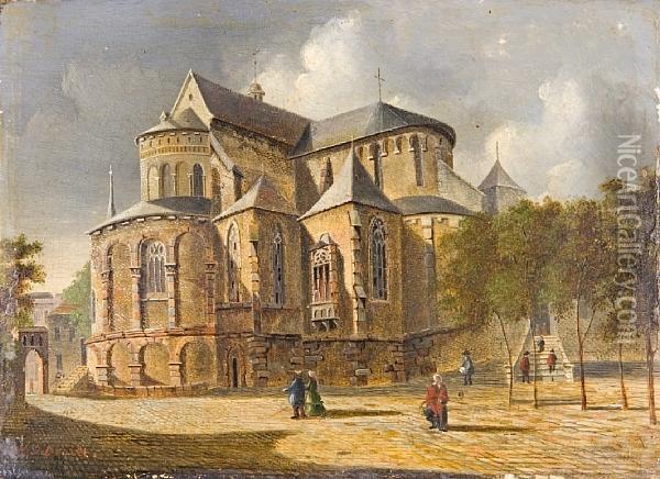 St. Maria Im Kapitol, Koln Oil Painting - Heinrich Jacob Levelt