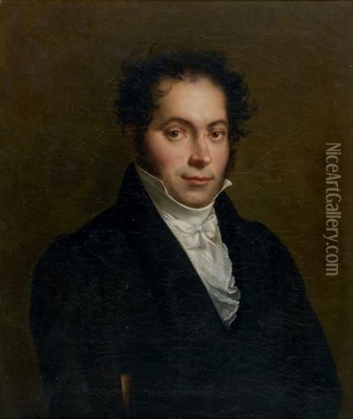 Portrait Presume Du Baron Charles Chaulin (1798-1858) Oil Painting - Rene Theodore Berthon