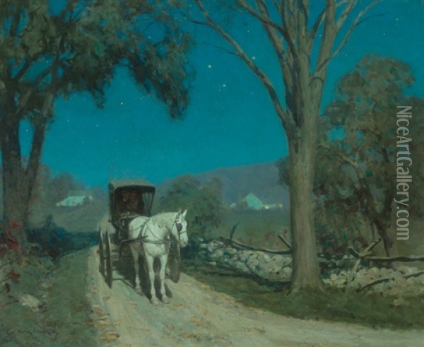 Moonshine Oil Painting - Victor Coleman Anderson