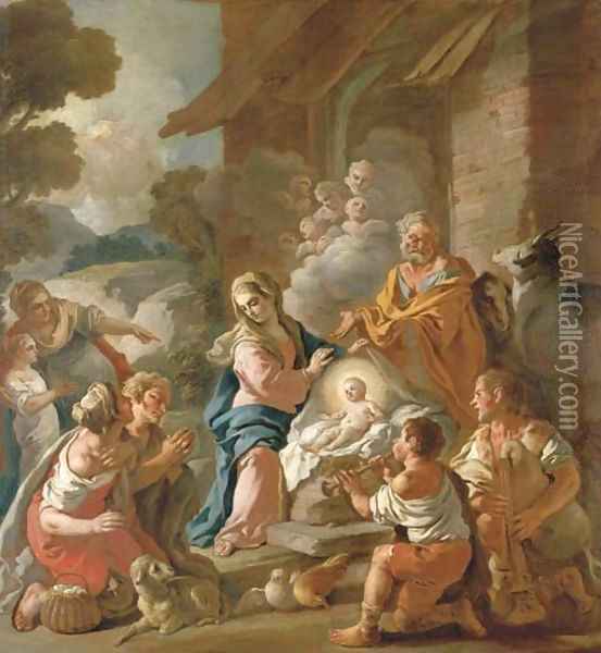 The Adoration of the Shepherds Oil Painting - Pietro Bardellino
