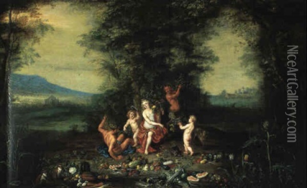 Allegorie De L'abondance Oil Painting - Ferdinand van Kessel