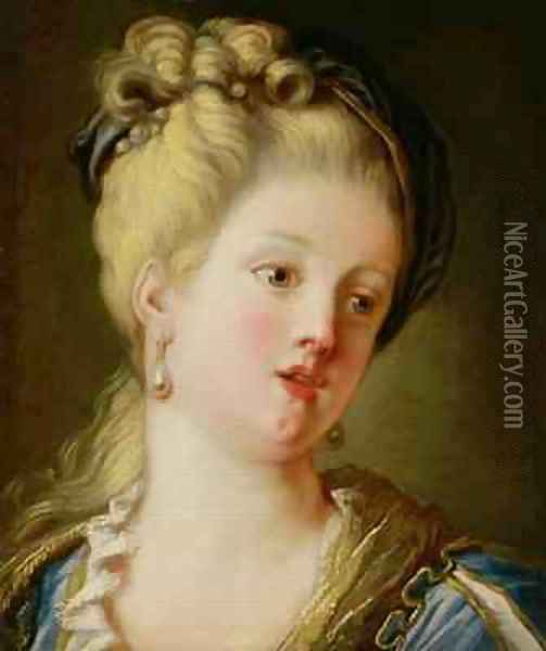 Portrait of a young woman Oil Painting - Jean-Honore Fragonard