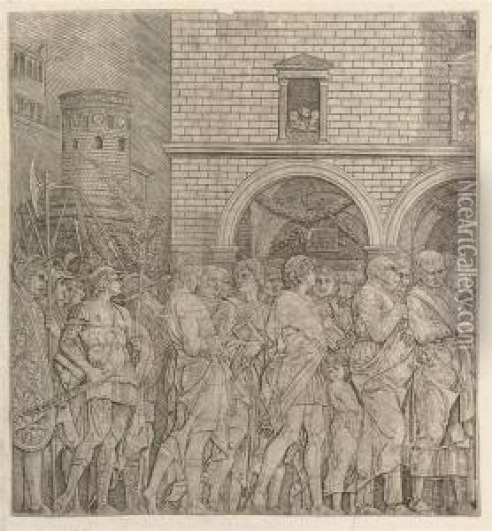 The Senators, From The Triumph Of Julius Caesar Oil Painting - Andrea Mantegna