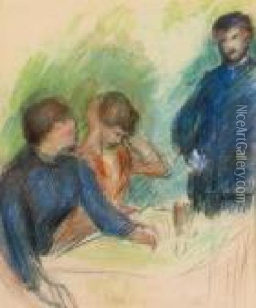 La Conversation Oil Painting - Pierre Auguste Renoir