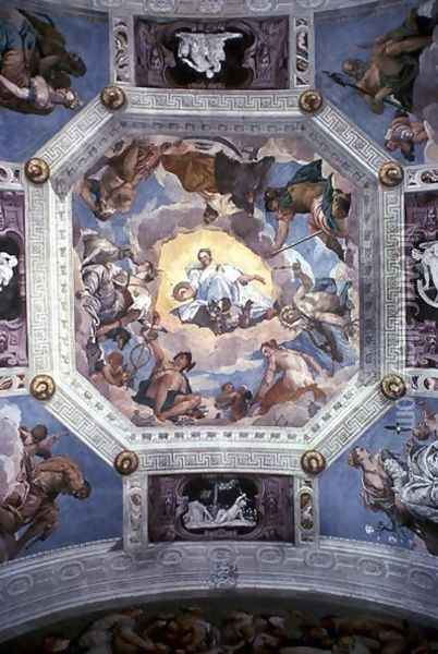 Universal Harmony, or Divine Love, from the ceiling of the Sala di Olimpo, c.1561 Oil Painting - Paolo Veronese (Caliari)