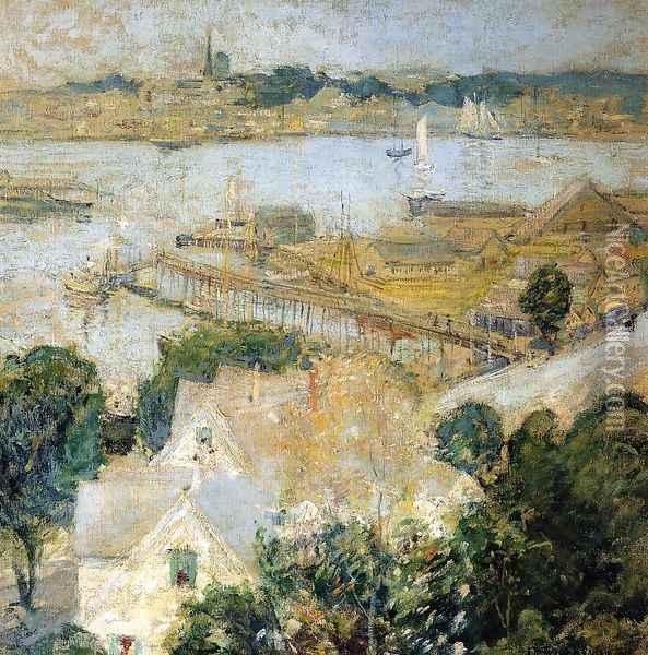 Gloucester Harbor 1900 Oil Painting - John Henry Twachtman