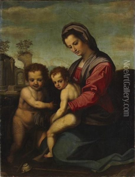 Madonna And Child With St. John Oil Painting -  Franciabigio