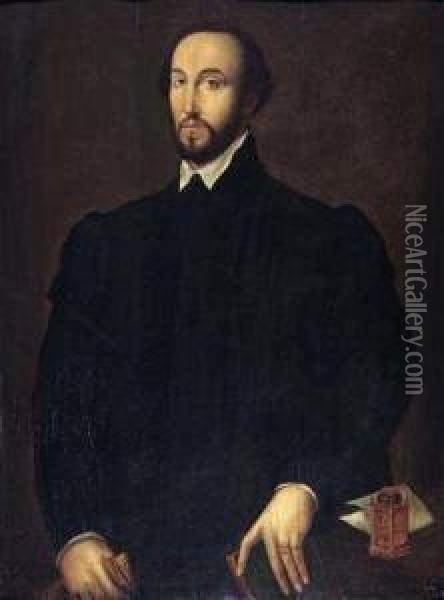 Portrait Of Antoine Perrenot De Granvelle Oil Painting - Giacomo Antonio Moro