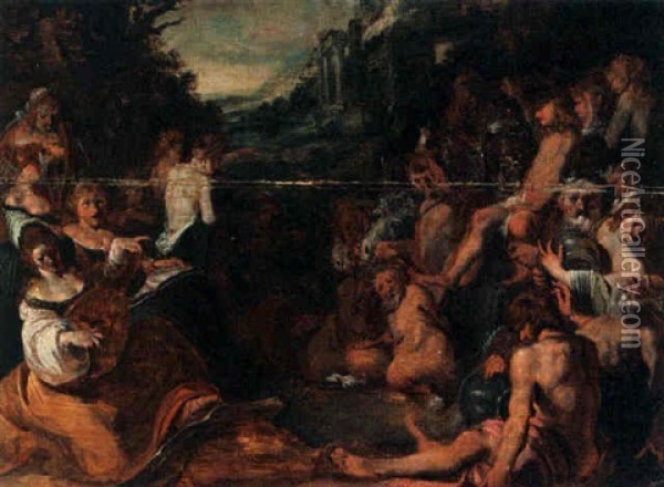 A Mythological Scene With Gods Oil Painting - Pieter Fransz Isaacsz