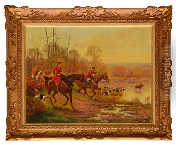 The Stag Hunt Oil Painting - Walter Reeves