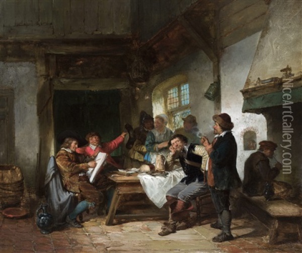 The Painter At The Inn Oil Painting - Herman Frederik Carel ten Kate