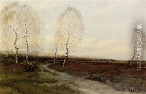 Landschaft Mit Birken Oil Painting - Jacob Favier