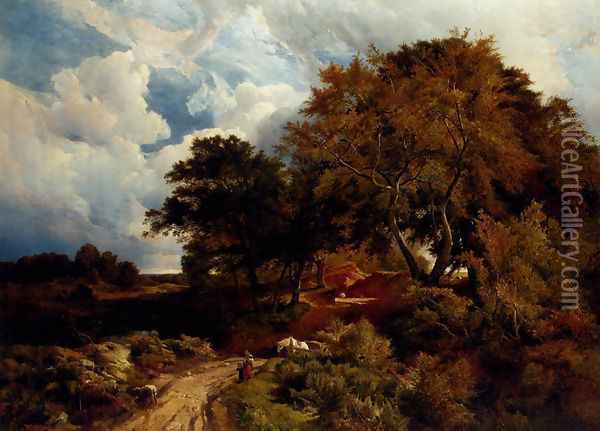 The road across the common Oil Painting - Sidney Richard Percy