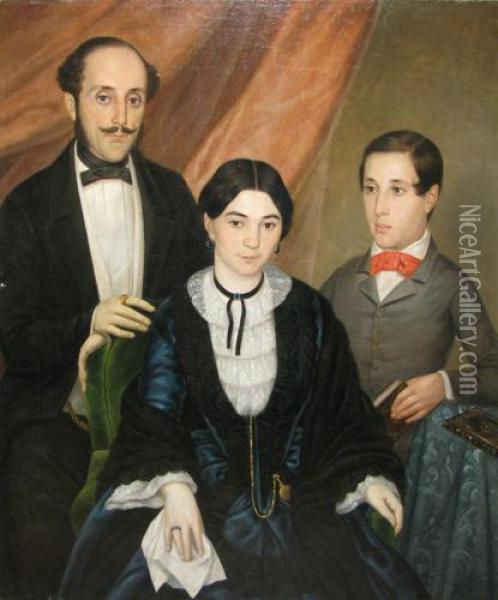 Familia Artistului Oil Painting - Constantine Lecca