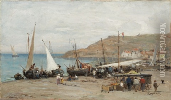 Sudlandischer Fischerhafen Oil Painting - Adolphe Appian