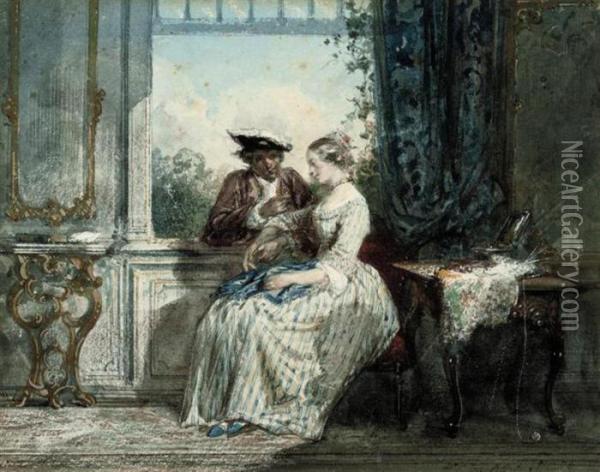 A Clandestine Affair Oil Painting - Herman Frederik Carel ten Kate