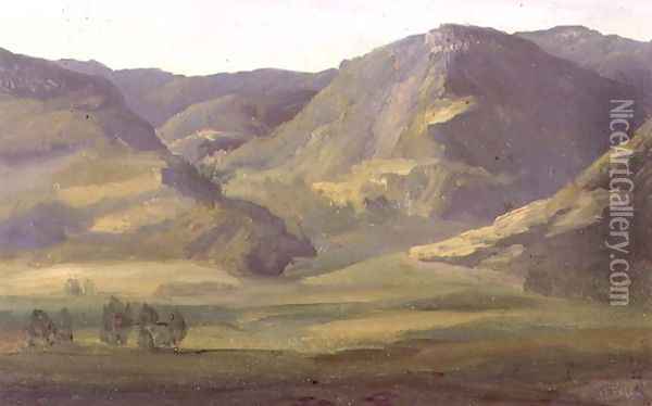 Mountainous landscape in Cantal, 1830 Oil Painting - Theodore Rousseau