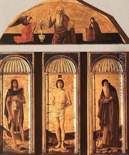 St Sebastian Triptych 1460-64 Oil Painting - Giovanni Bellini