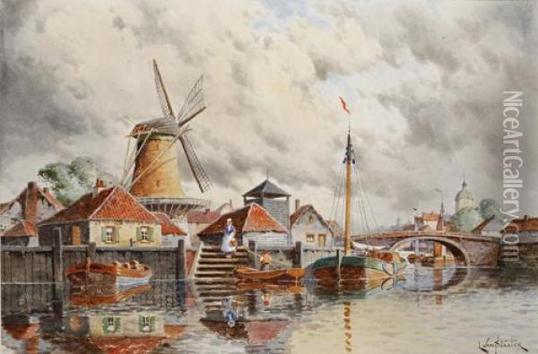 'middelburgh' And 'nr Leylen' Oil Painting - Hermanus Jr. Koekkoek