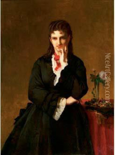 Jeune Femme Mutine Oil Painting - Jean-Francois Portaels