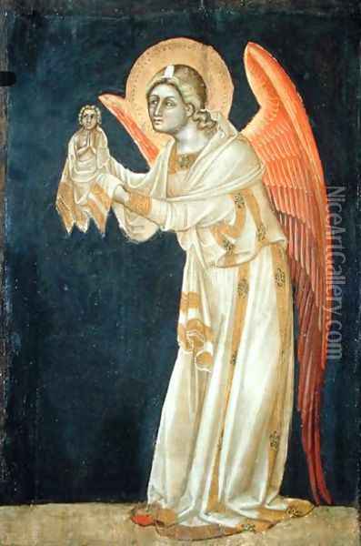 Angel Presenting a Soul Oil Painting - Ridolfo di Arpo Guariento
